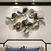 3D layered flower design on metal wall